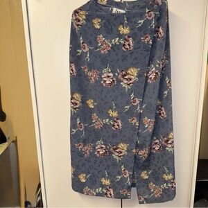 Floral Blue Purple Wrap Skirt